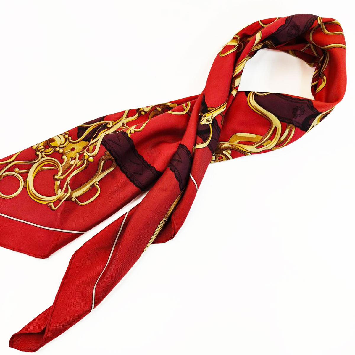 HERMES カレ90 リフトプロフィール スカーフ シルク 赤 9794 HERMES エルメス カレ90 リフトプロフィール スカーフ シルク 赤