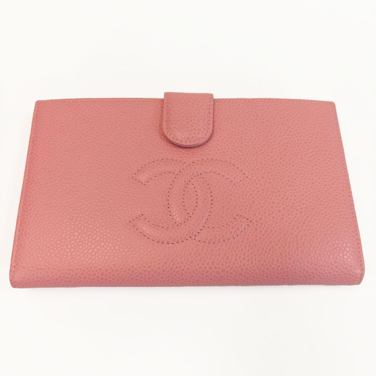 CHANEL シャネル キャビアスキン ココマーク がま口 二つ折り 財布