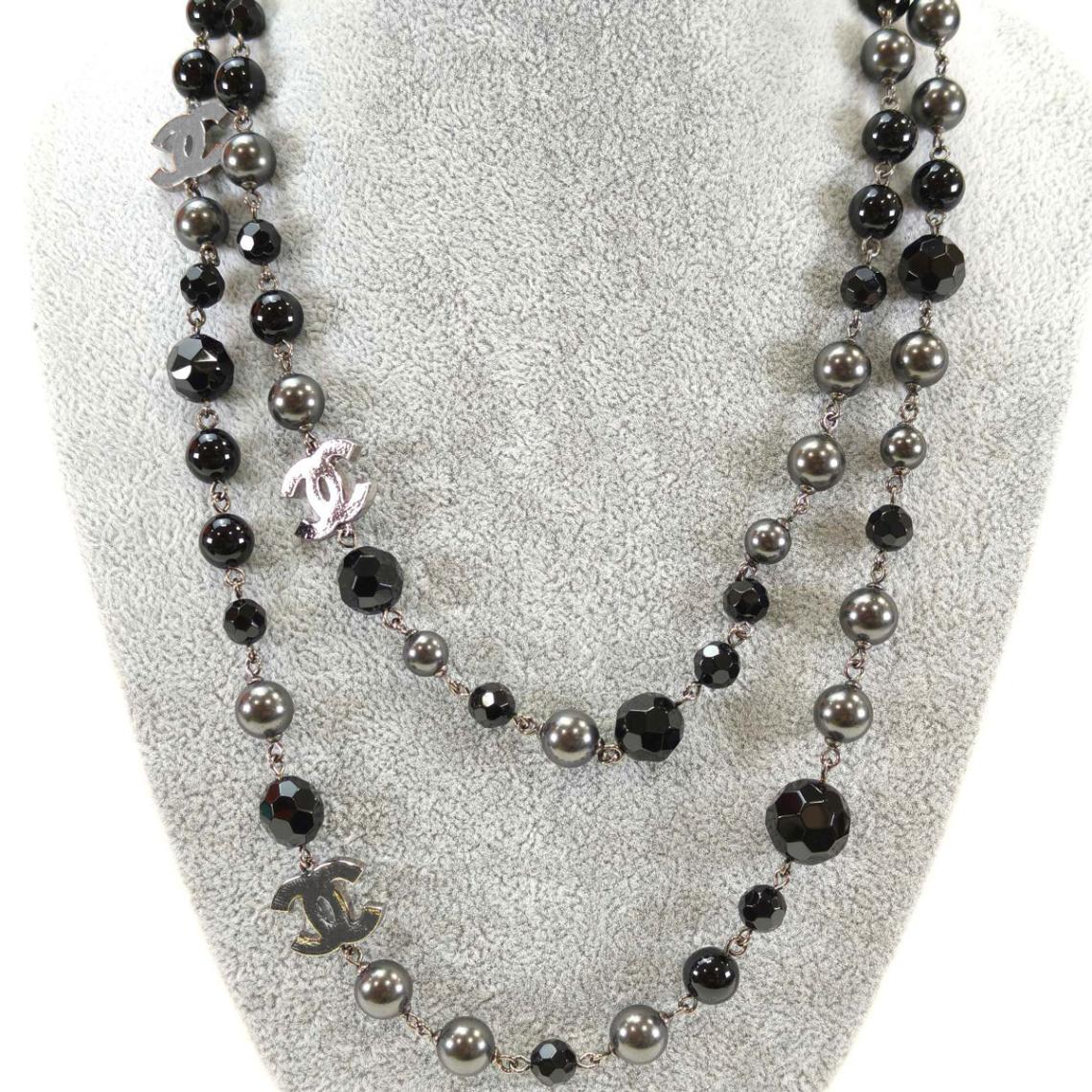 CHANEL シャネル ココマーク ロング パール ネックレス ブラック 管理