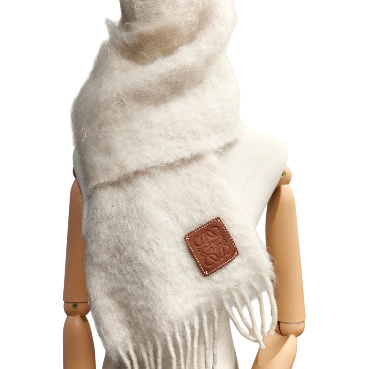 LOEWE ロエベ モヘアマフラー白 ロエベ モヘアマフラー ホワイト LOEWE