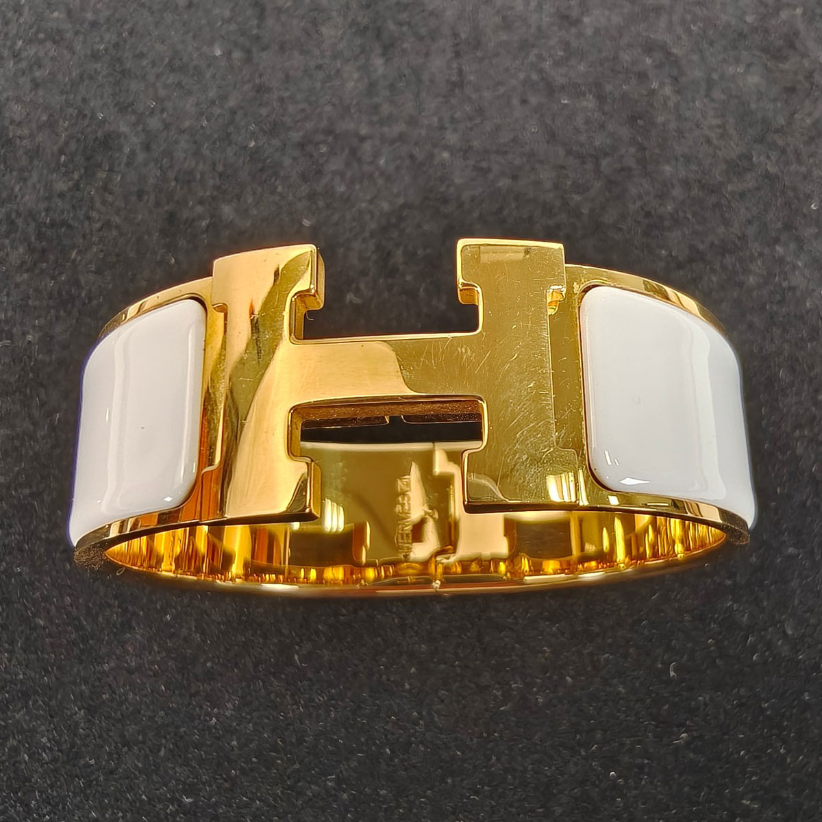 HERMES エルメス クリックH PM バングル ゴールド×ホワイト 管理番号