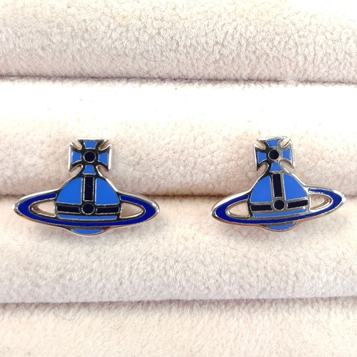 Vivienne Westwood ヴィヴィアン オーブ ピアス シルバー×ブルー 管理