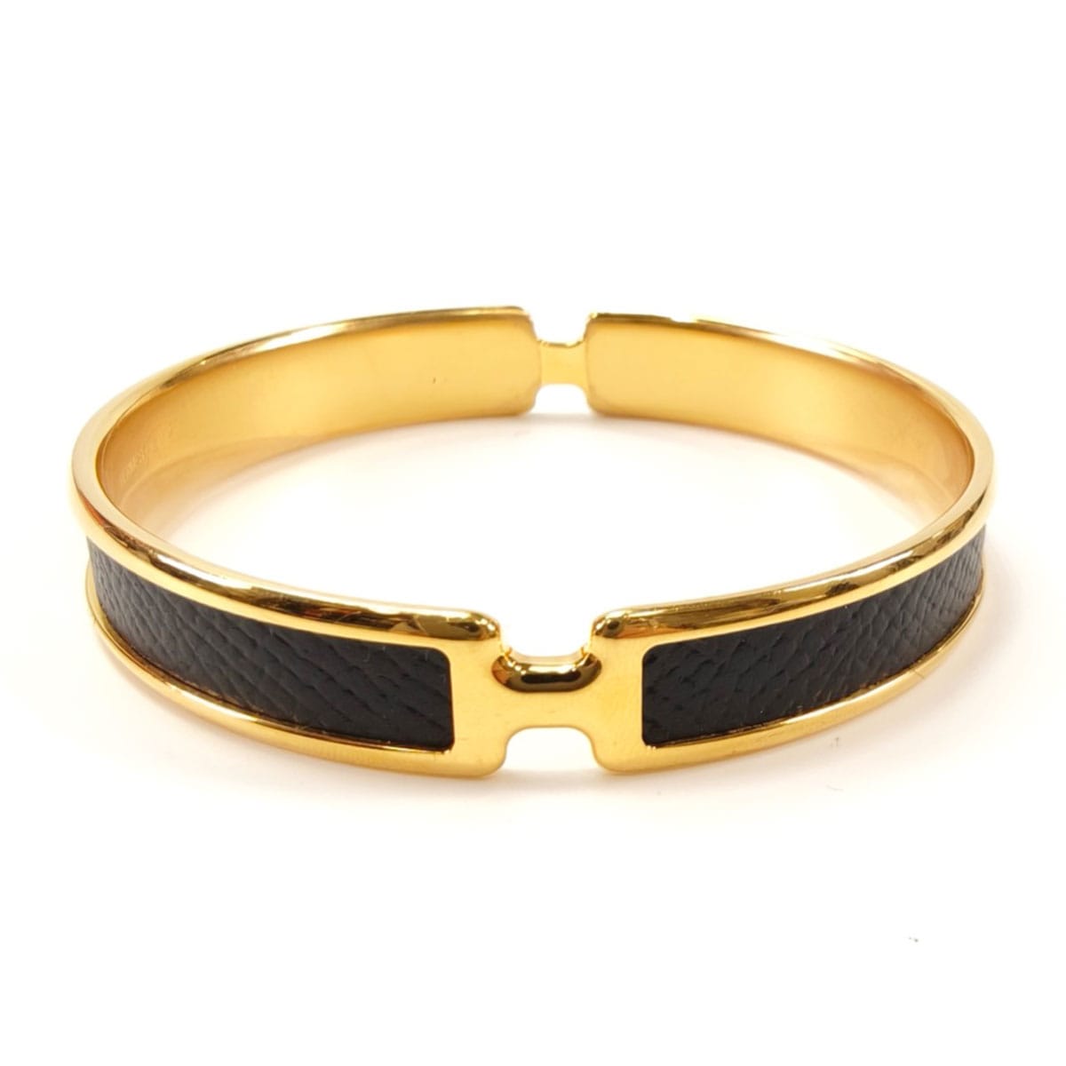 HERMES エルメス オランプ ブレスレット バングル ゴールド×ブラック