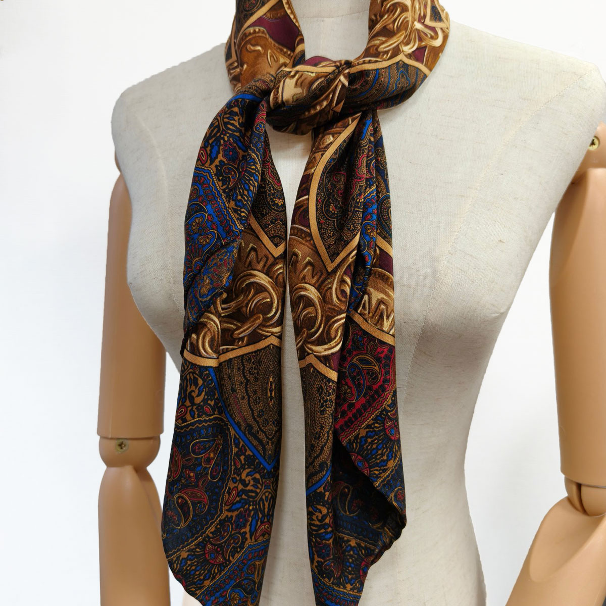 CHANEL シャネル ココマーク 大判 スカーフ ペイズリー柄 シルク