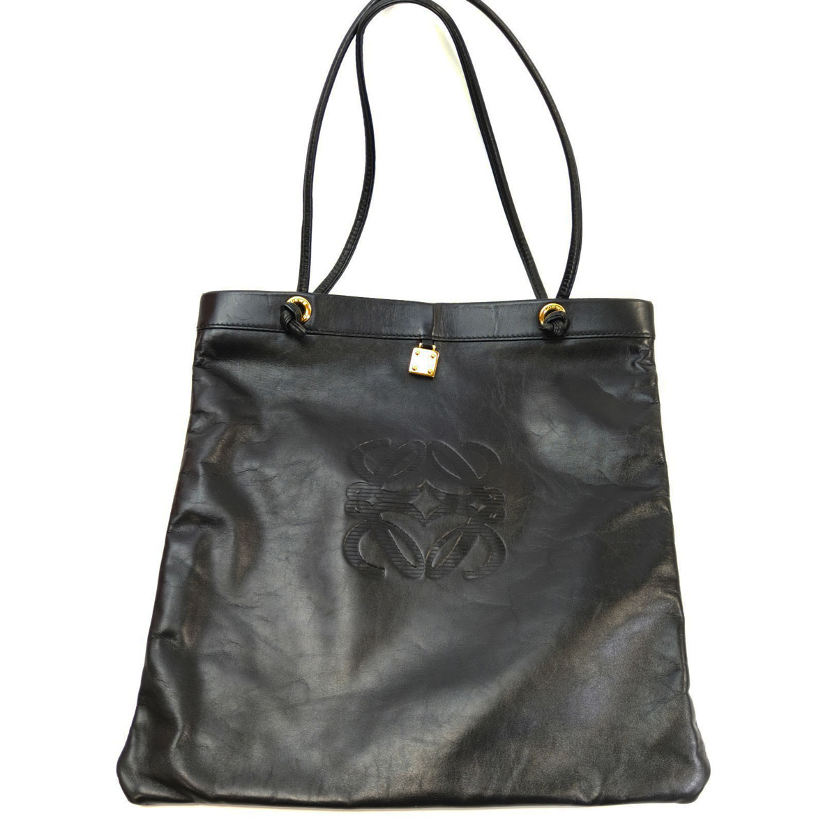 LOEWE ロエベ アナグラム ナッパレザー トートバッグ A4対応 ブラック