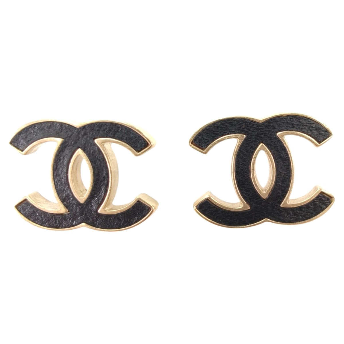 CHANEL シャネル ココマーク ピアス ブラック×ゴールド 管理番号