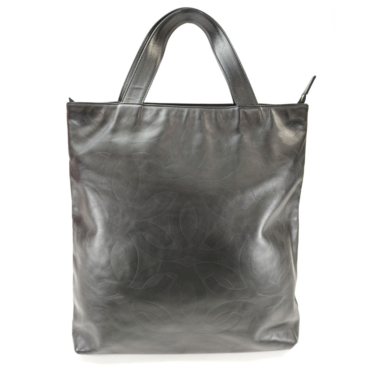 CHANEL シャネル ココマーク 総柄 型押し トートバッグ ブラック 管理