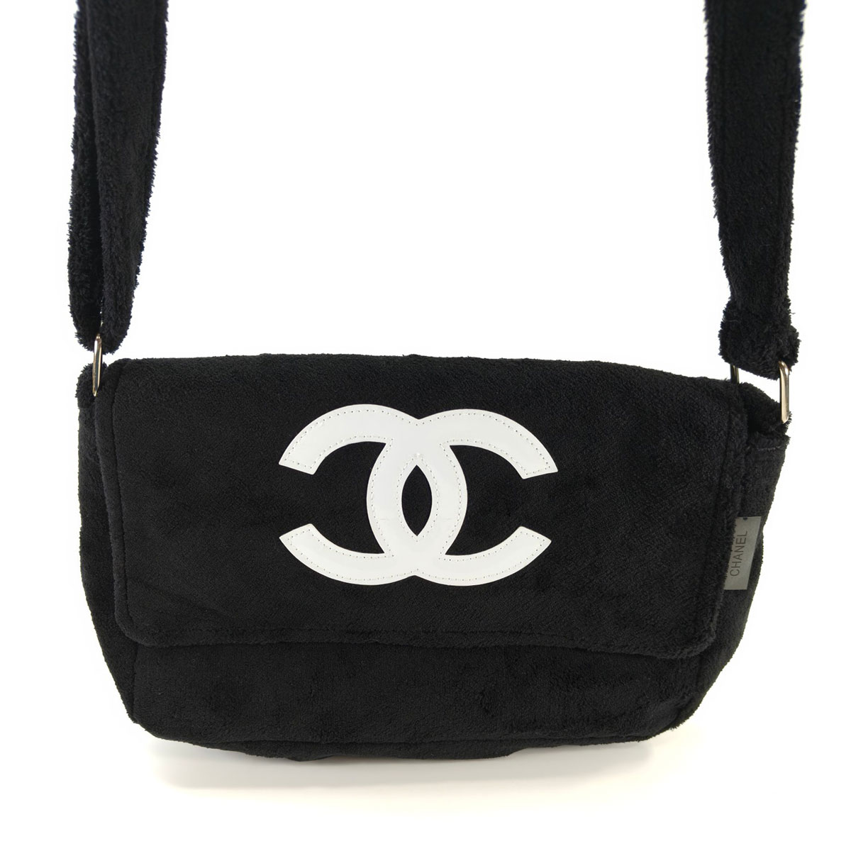 CHANEL シャネル ノベルティ パイル地 ショルダーバッグ ブラック 管理