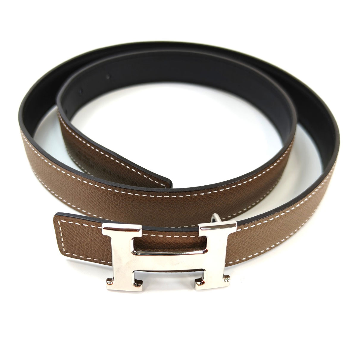 HERMES エルメス コンスタンス ベルト ウエスト80 ブラウン×ブラック