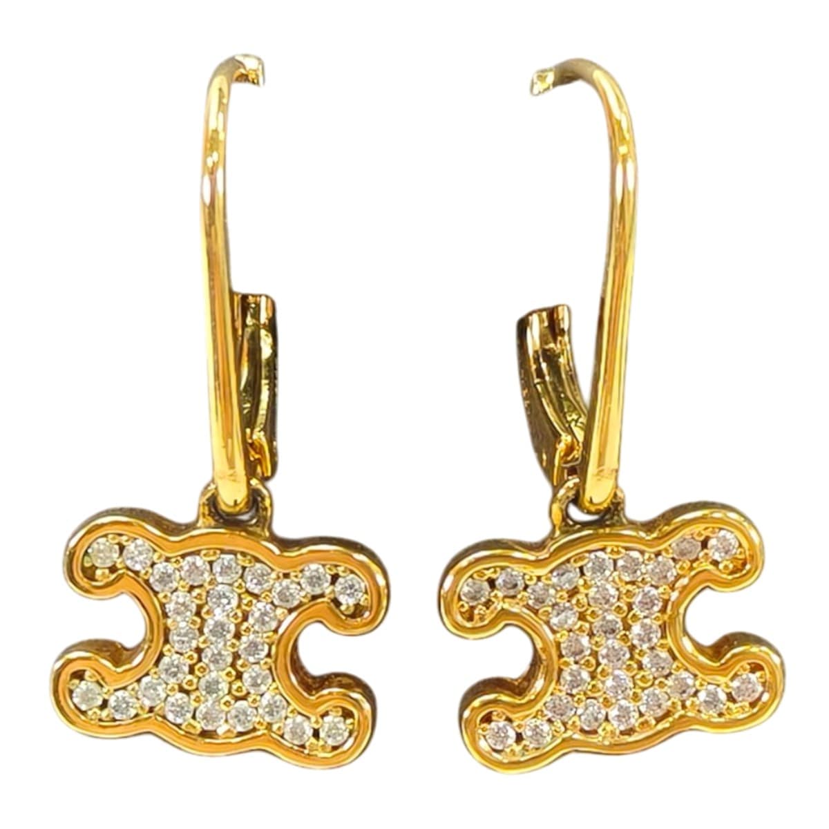 CELINE セリーヌ トリオンフ ラインストーン ピアス ゴールド 管理番号