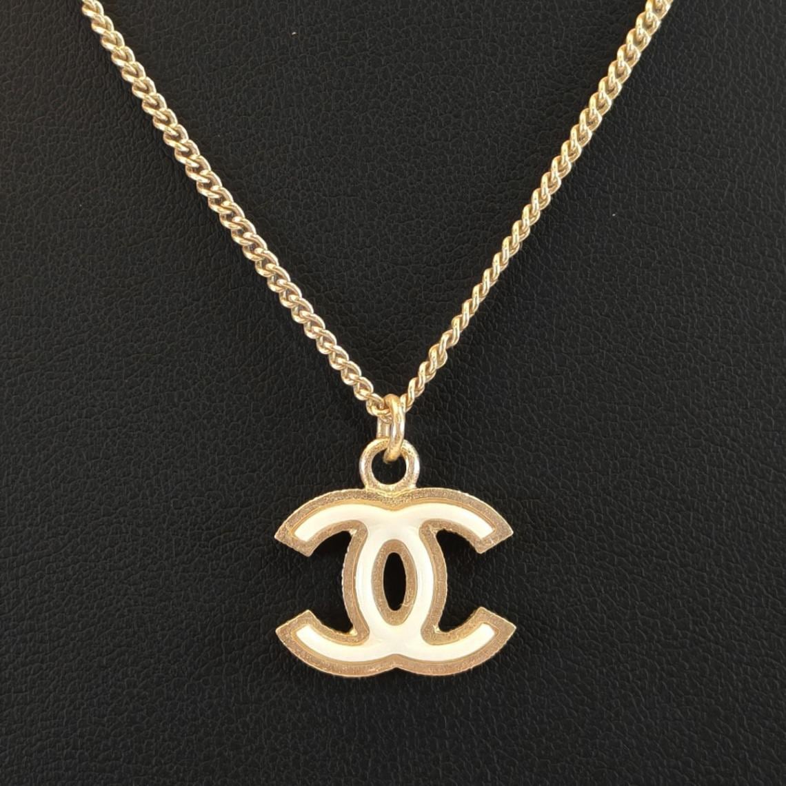 CHANEL シャネル ココマーク ネックレス ホワイト×ゴールド 管理番号