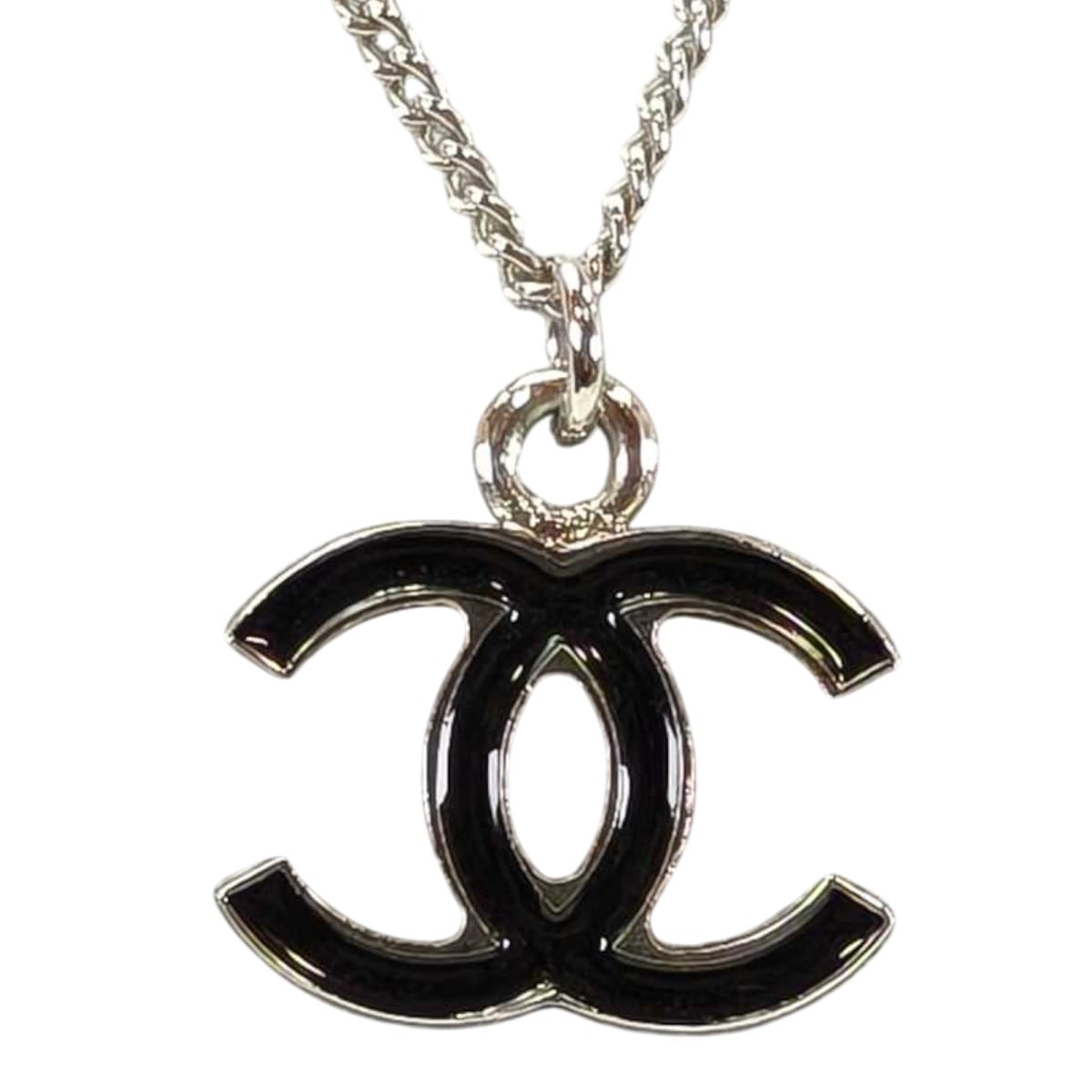 CHANEL シャネル ココマーク ネックレス シルバー×ブラック 管理番号