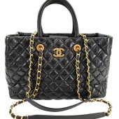 CHANEL ����ͥ� �ޥȥ�å� 2WAY �ȡ��ȥХå� �������󥷥����� �֥�å� �����ֹ桧10907
