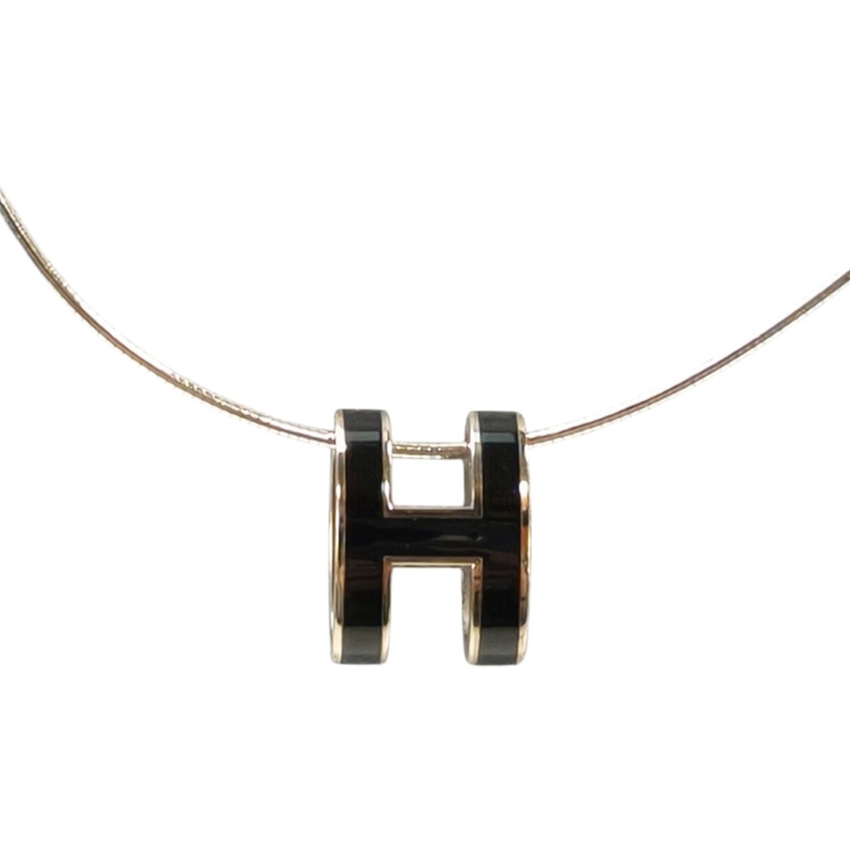 ブラック（黒）系 エルメス ポップH ネックレス HERMES POP H(エルメス 