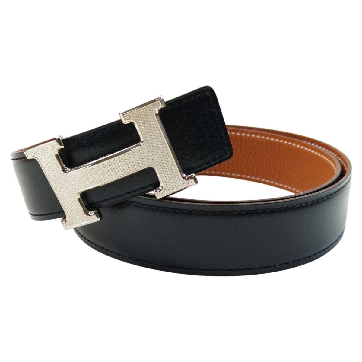 HERMES HERMES エルメス ベルト コンスタンス ブラック レザー 