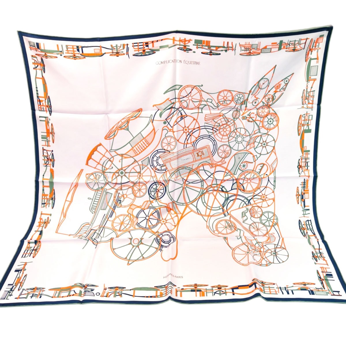 HERMES エルメス カレ90 Complication Equestre シルク スカーフ