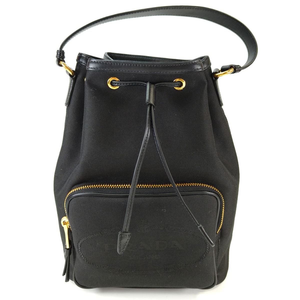 PRADA プラダ 2WAY ショルダーバッグ ハンドバッグ 巾着 ブラック 管理