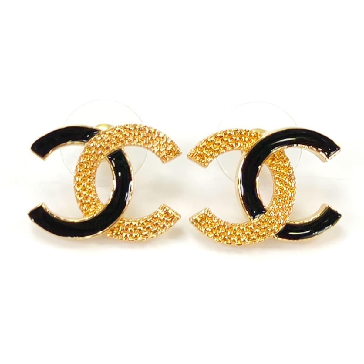 CHANEL シャネル ココマーク ピアス ゴールド×ブラック 管理番号