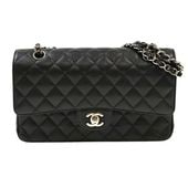 CHANEL ����ͥ� �ޥȥ�å�25 W�ե�å� �������󥷥������Хå� �֥�å� �����ֹ桧11051