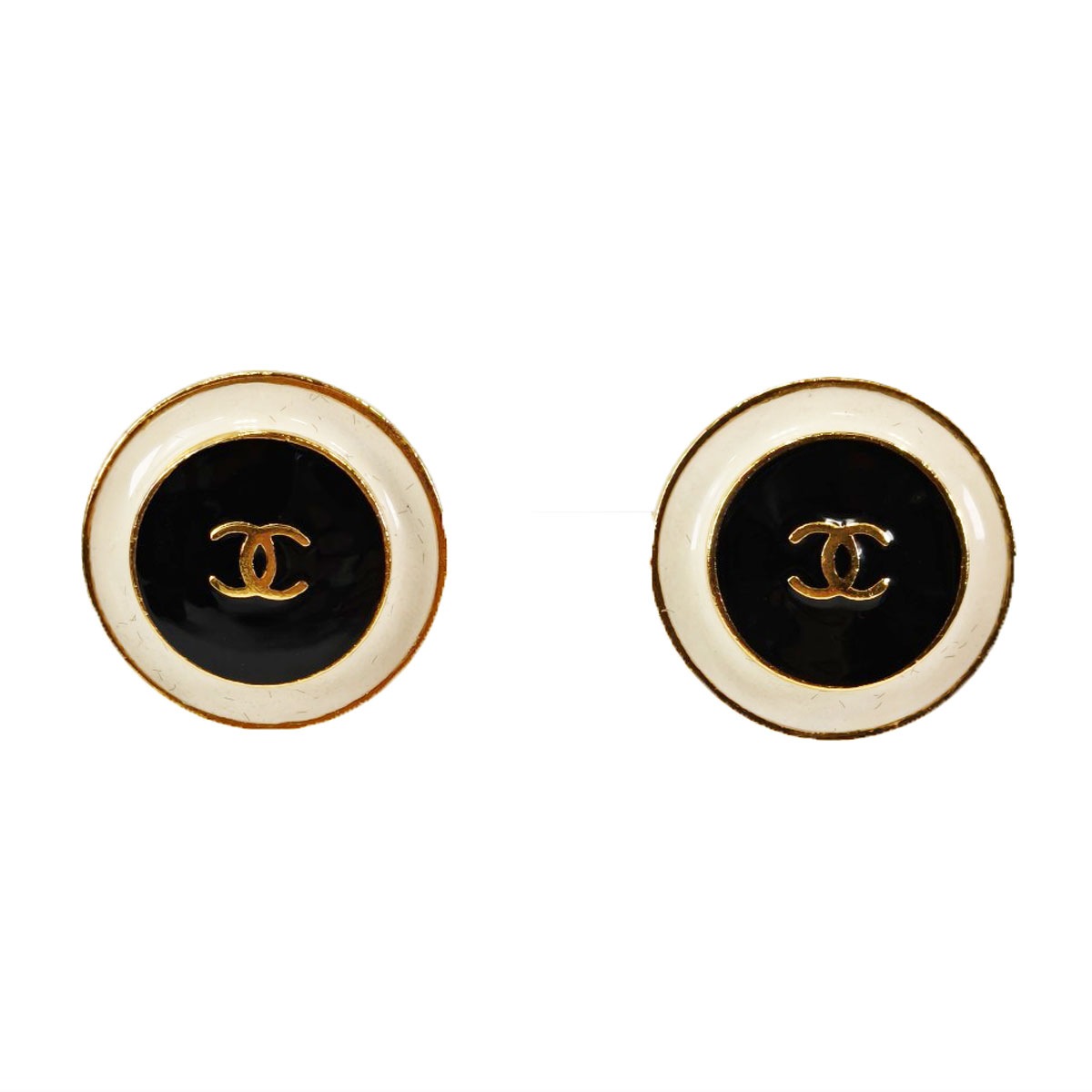 CHANEL シャネル ココマーク ラウンド イヤリング 96P ゴールド 