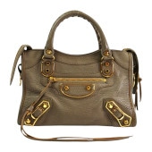 BALENCIAGA �Х�󥷥��� ���饷�å� �᥿��å� ���å� �ߥ˥��ƥ� �ϥ�ɥХå� ���졼 �����ֹ桧11471