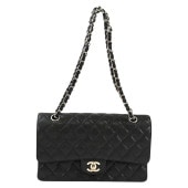 CHANEL ����ͥ� �ޥȥ�å�25 W�ե�åץ������󥷥������Хå� 13���� �֥�å� �����ֹ桧11563