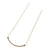 Tiffany＆Co Tスマイルスモール 長さ40.6~45.7cm ネックレス18Kローズ