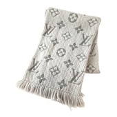 Louis Vuitton エシャルプ ロゴマニア グリペルル マフラー グレー