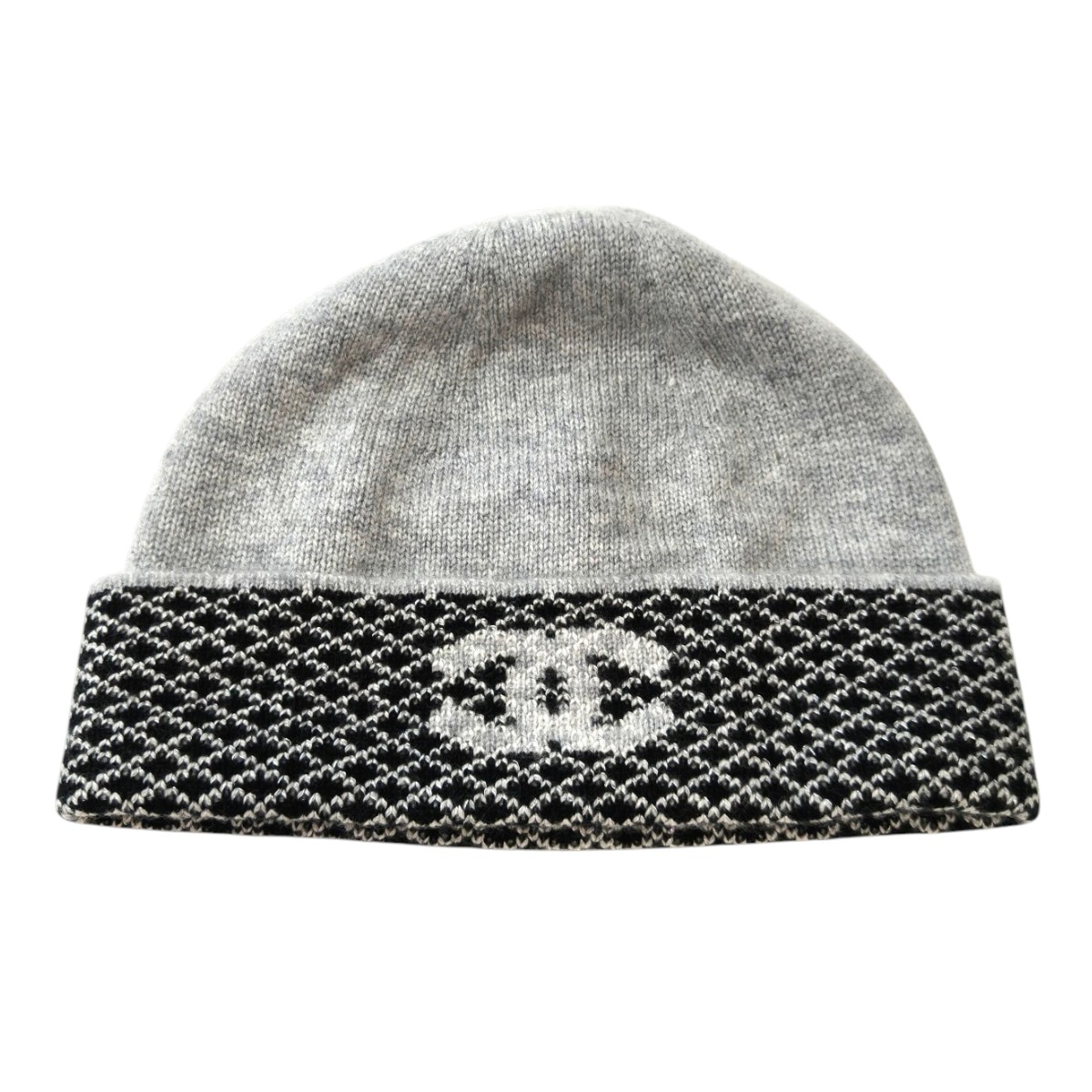 【新品】CHANEL シャネル ♡グレー♡カシミヤ♡ニット帽♡ココマーク CHANEL シャネル ニット帽 カシミヤ96％ ココマーク 帽子 グレー 管理