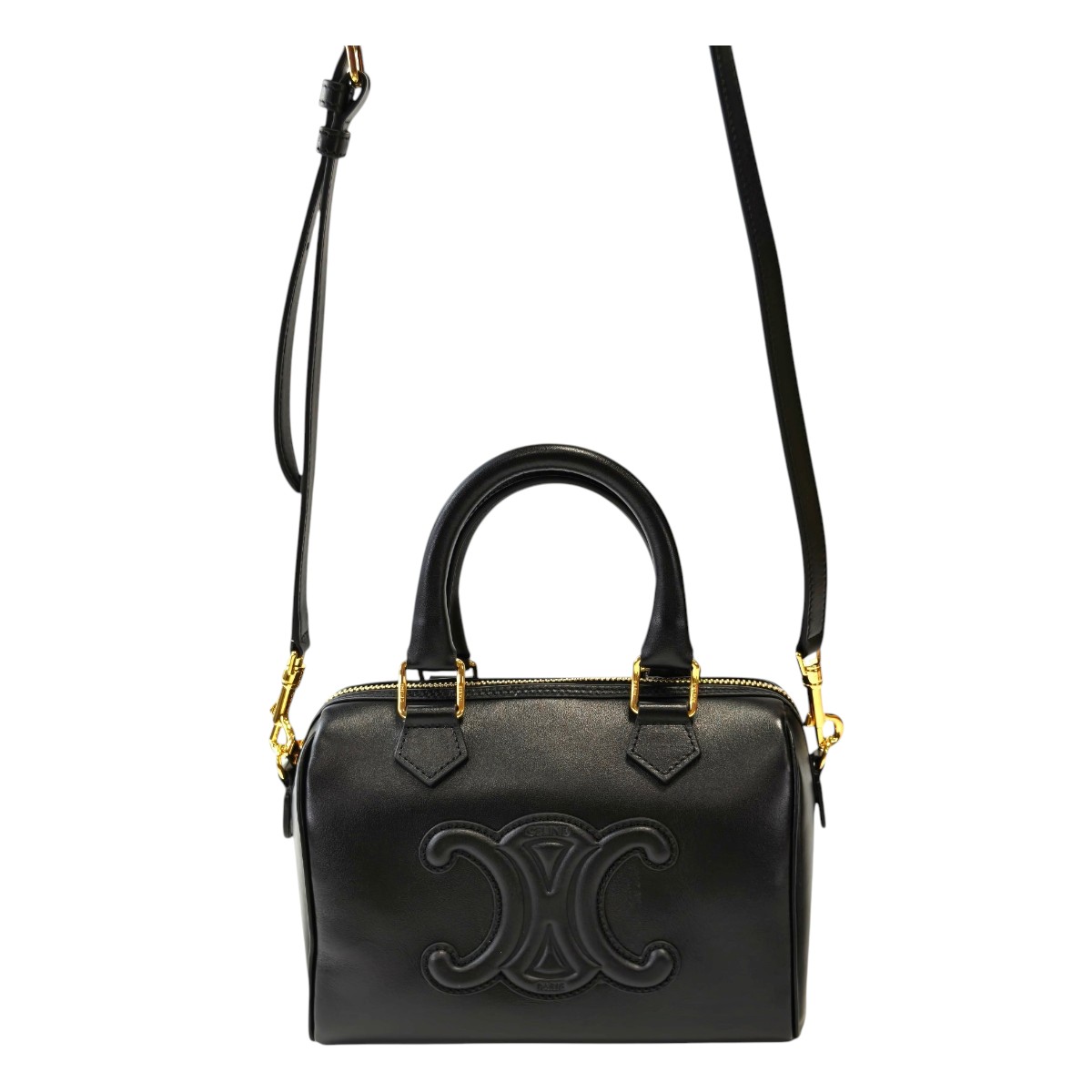 Celine セリーヌ トリオンフ スモールボストン ボストンバッグ 黒 管理