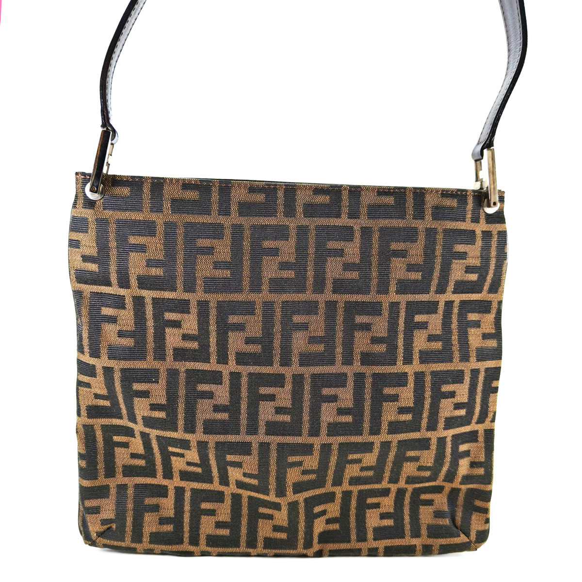 FENDI フェンディ ズッカ柄 キャンバス ショルダーバッグ ブラウン