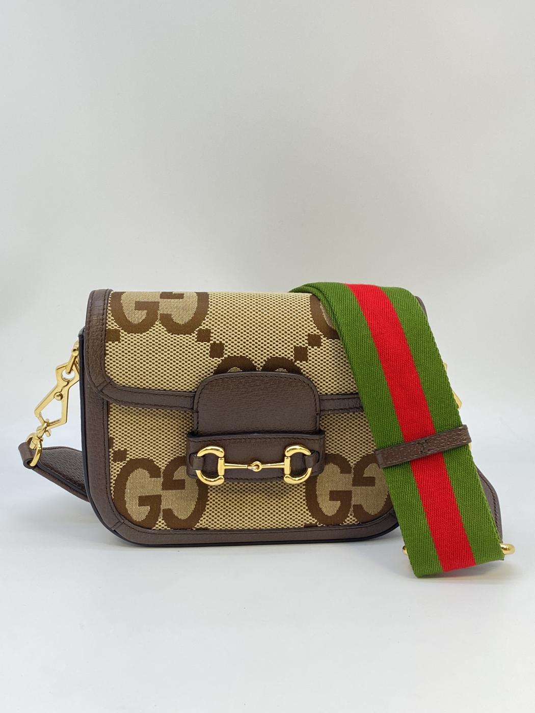 GUCCI ���å� �ۡ����ӥå� 1955 �ߥ� ���������Хå� �Ф�ݤ� ������GG �����Х� �쥶�� �١����� �֥饦�� �� �����ֹ桧8524