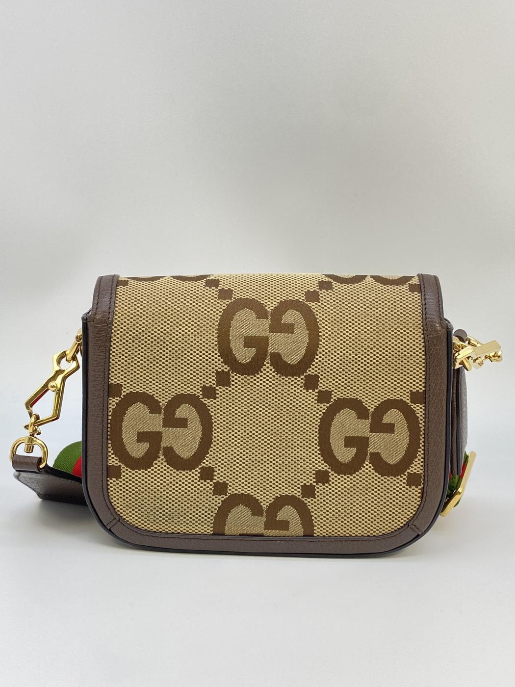 GUCCI ���å� �ۡ����ӥå� 1955 �ߥ� ���������Хå� �Ф�ݤ� ������GG �����Х� �쥶�� �١����� �֥饦�� �� �����ֹ桧8524