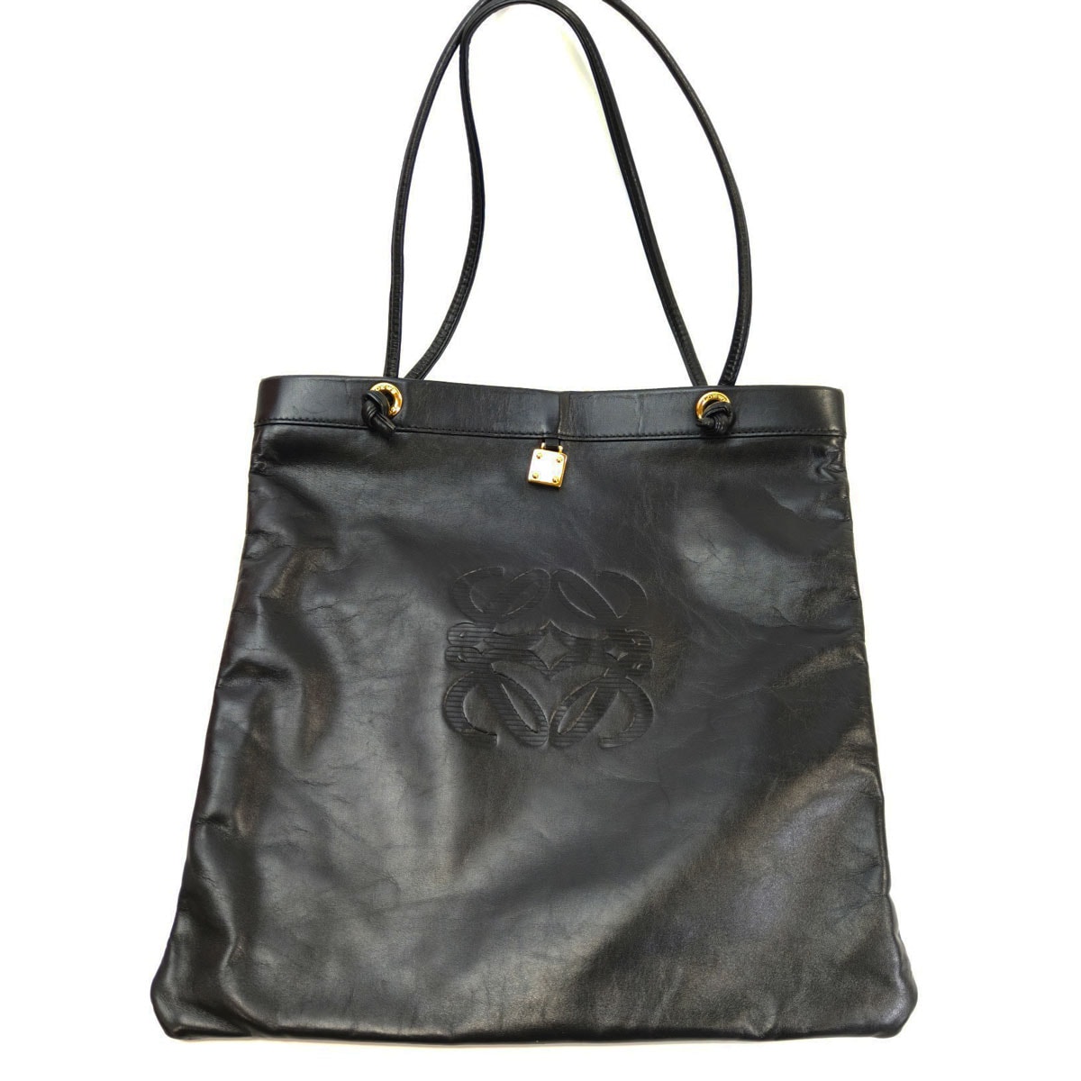 LOEWE ロエベ アナグラム ナッパレザー トートバッグ A4対応 ブラック