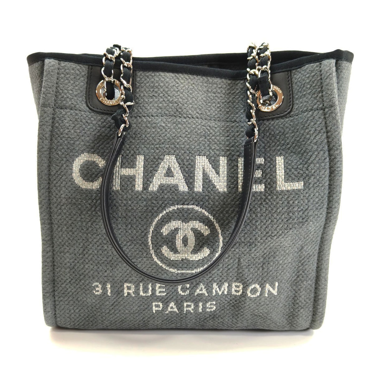 CHANEL シャネル ドーヴィル PM トートバッグ チェーンショルダー