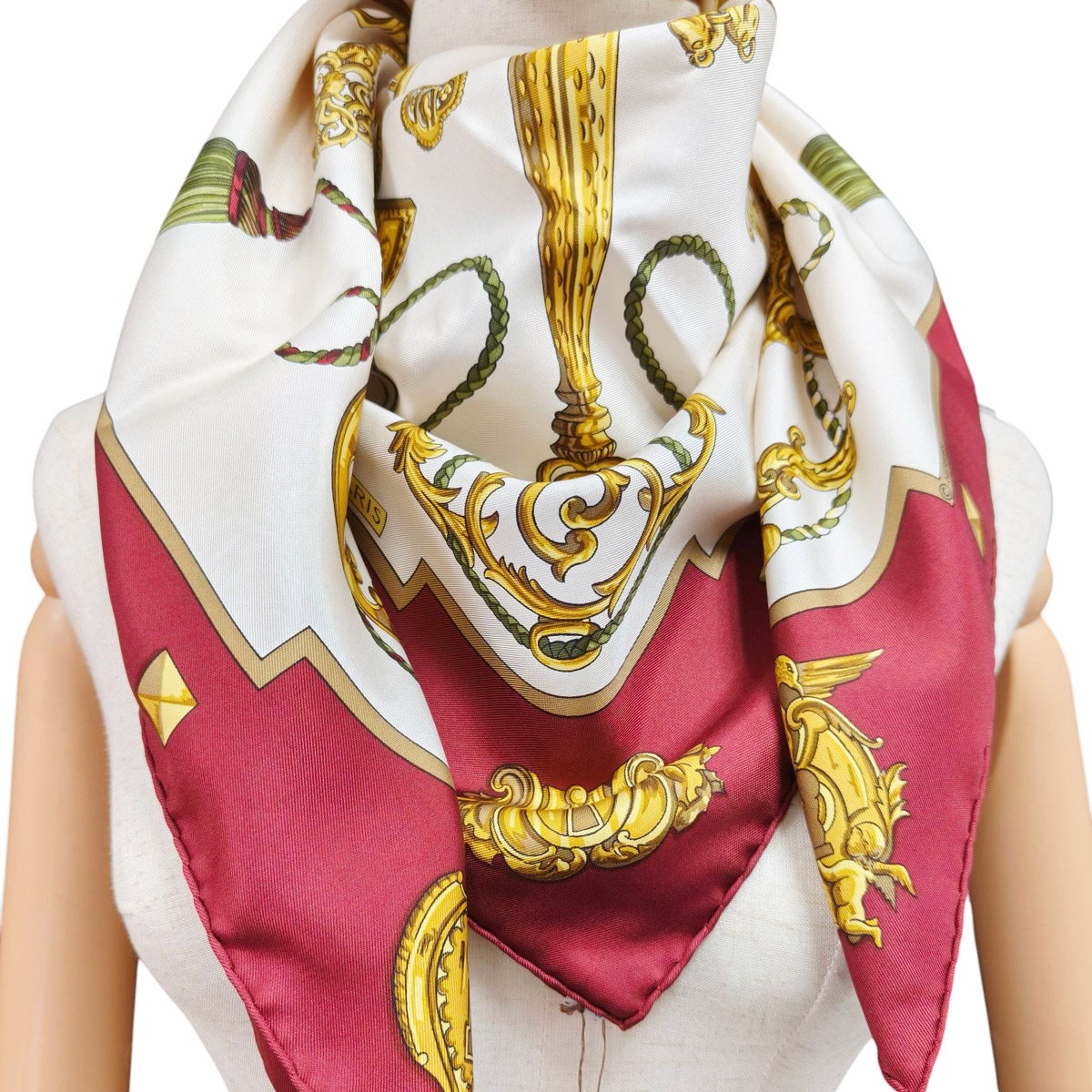 HERMES エルメス カレ90 LES CLES THE KEYS RARE 鍵柄 シルク スカーフ