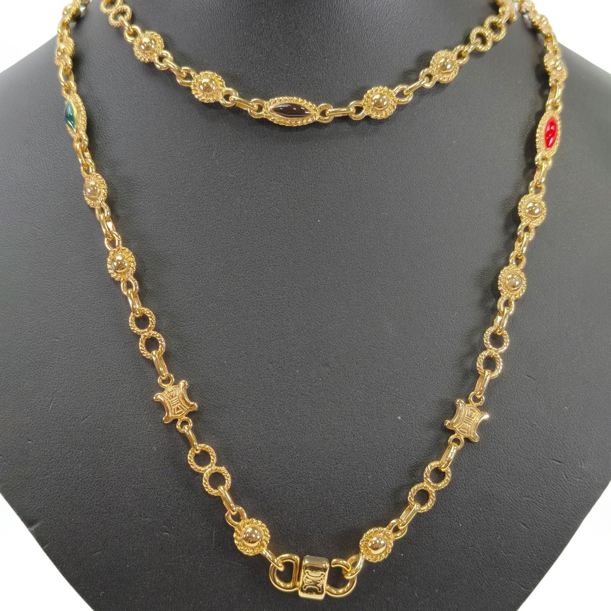 CELINE セリーヌ マカダム ロング ネックレス ゴールド 管理番号