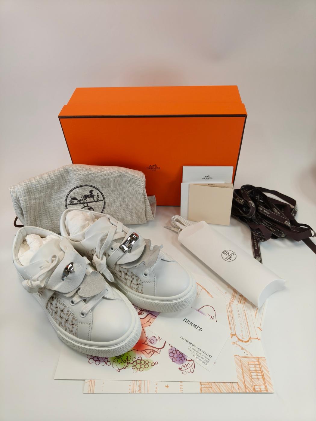 HERMES ����᥹ �ǥ� ���ˡ����� ������37.5 ��24cm �ۥ磻�� ̤���� �����ֹ桧10380