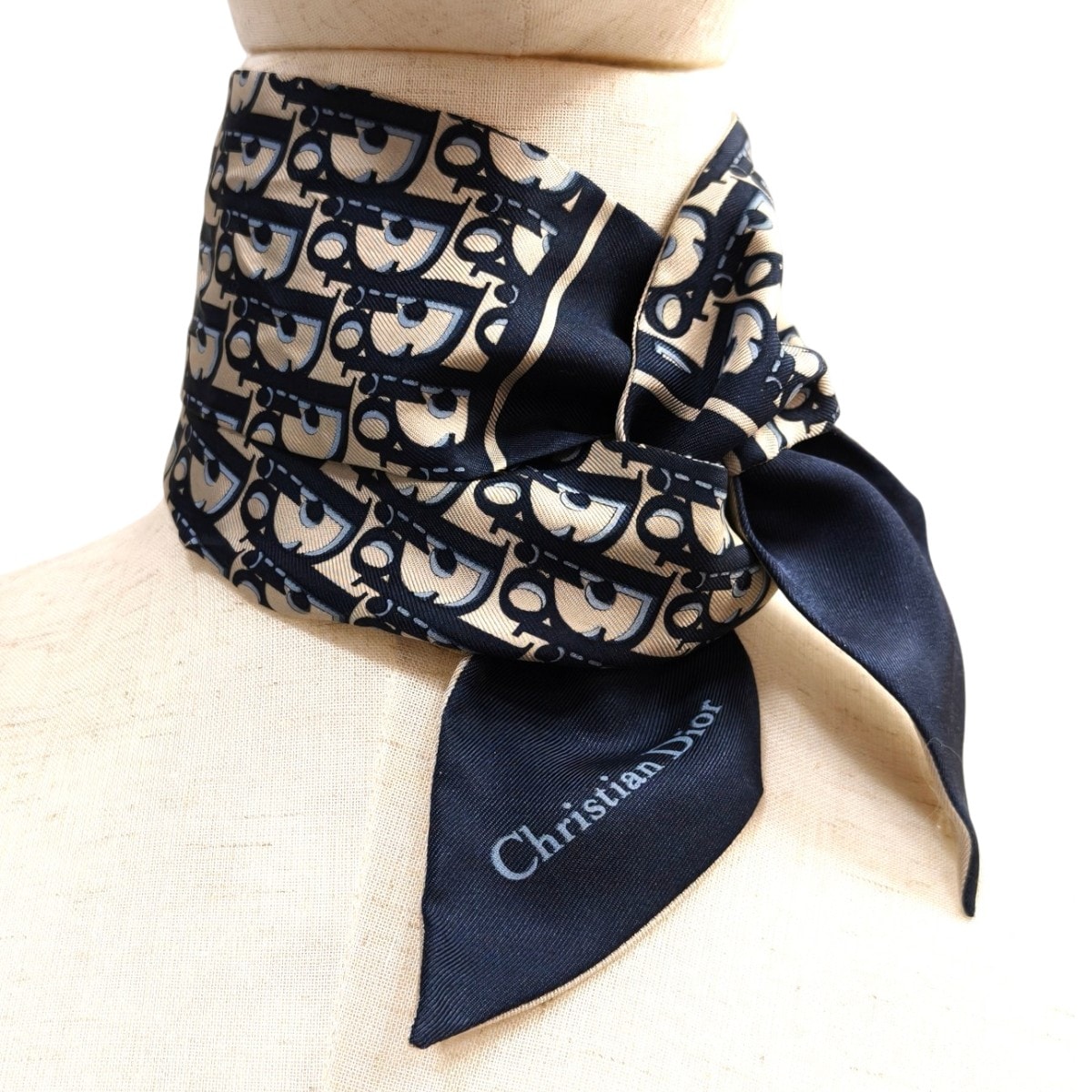 Dior ディオール ミッツァ スカーフ トロッター ネイビー 管理番号