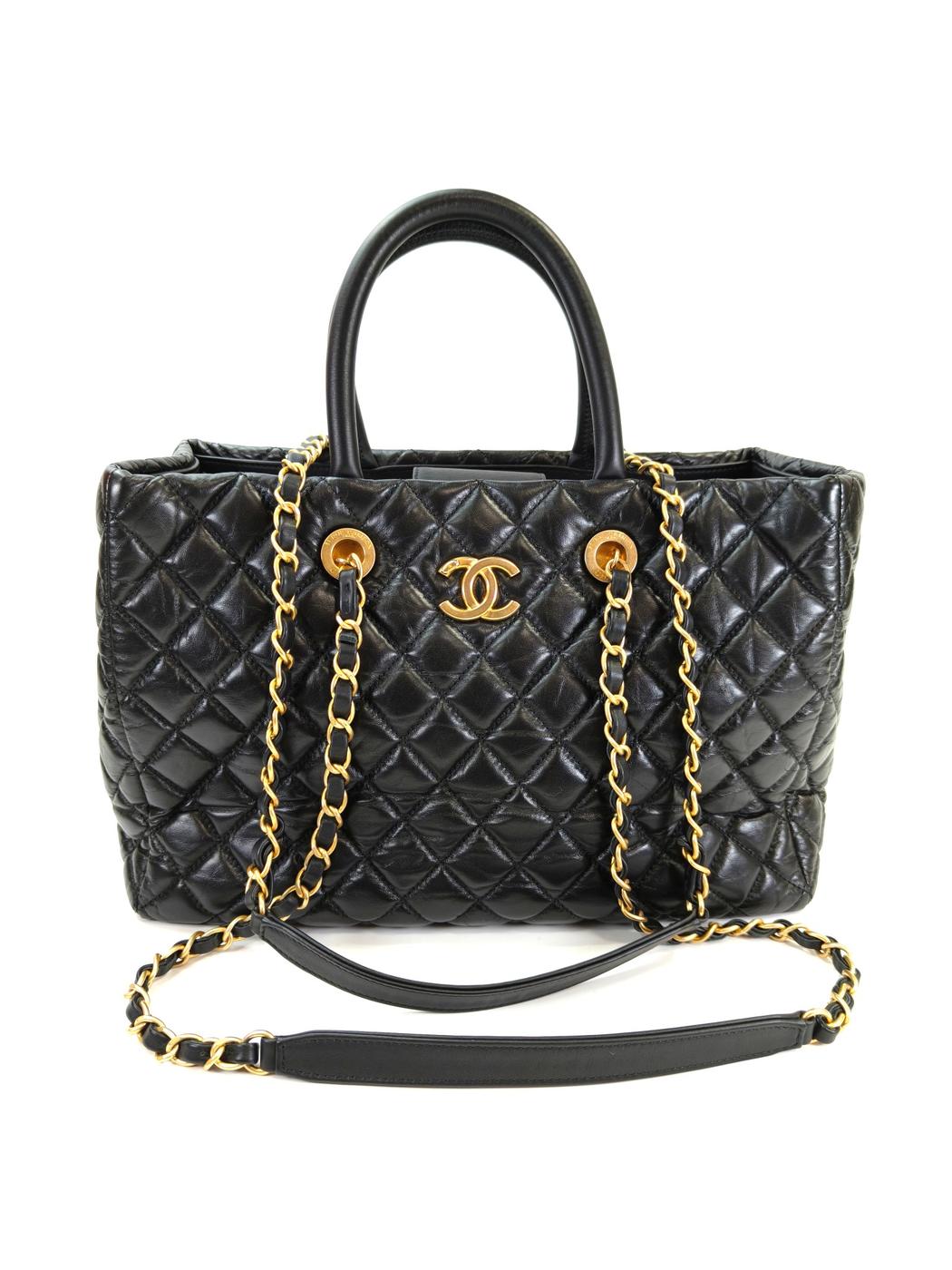 CHANEL ����ͥ� �ޥȥ�å� 2WAY �ȡ��ȥХå� �������󥷥����� �֥�å� �����ֹ桧10907