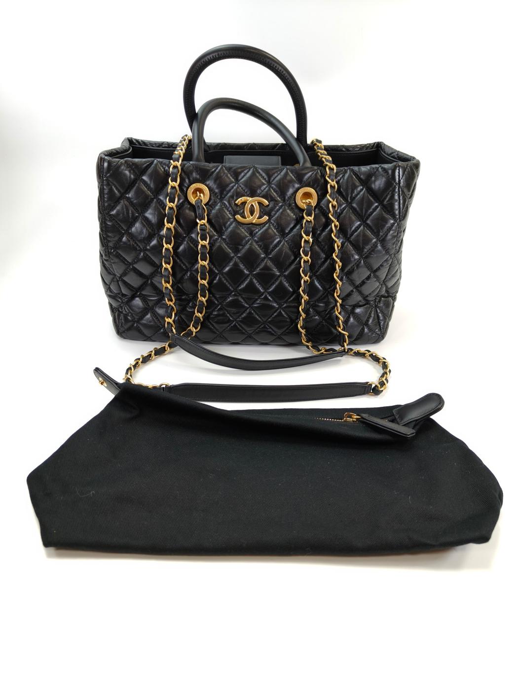 CHANEL ����ͥ� �ޥȥ�å� 2WAY �ȡ��ȥХå� �������󥷥����� �֥�å� �����ֹ桧10907