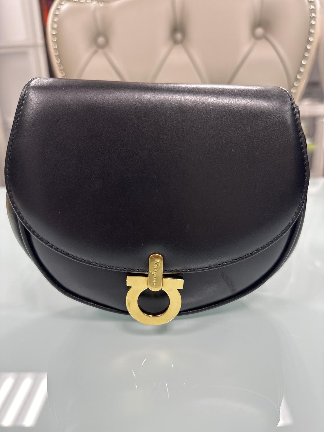 Salvatore Ferragamo ȡե饬 ޡ Хå 쥶 ǥ ֥å ֹ桧7785