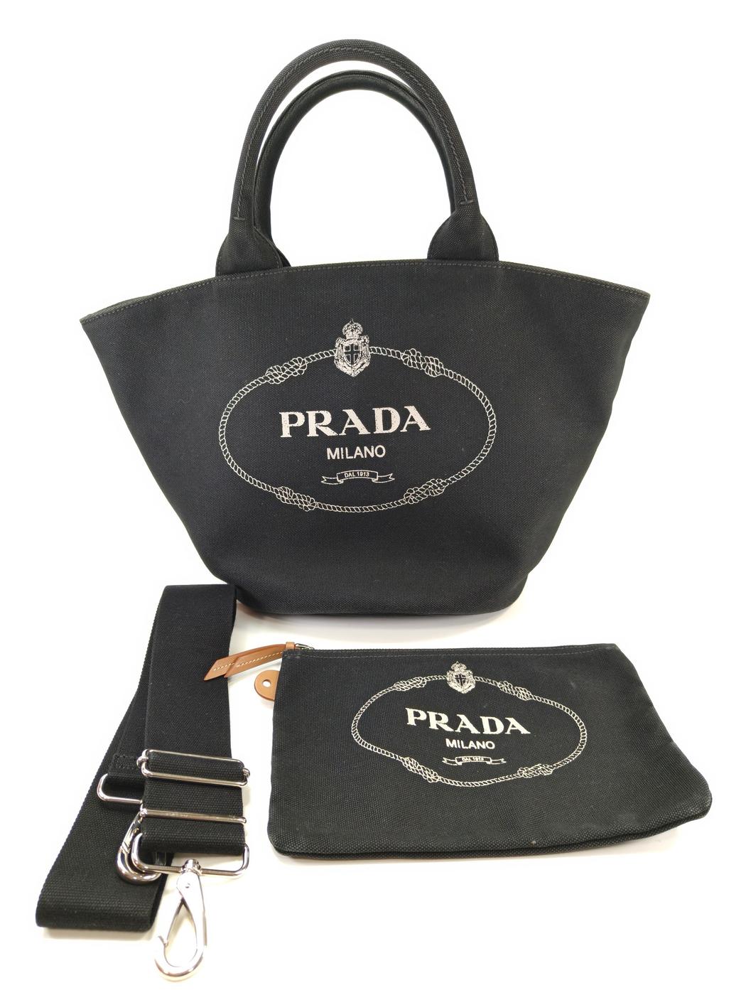 PRADA �ץ�� ���ʥ� 2WAY �ȡ��ȥХå� ���������Хå� �֥�å� �����ֹ桧10613