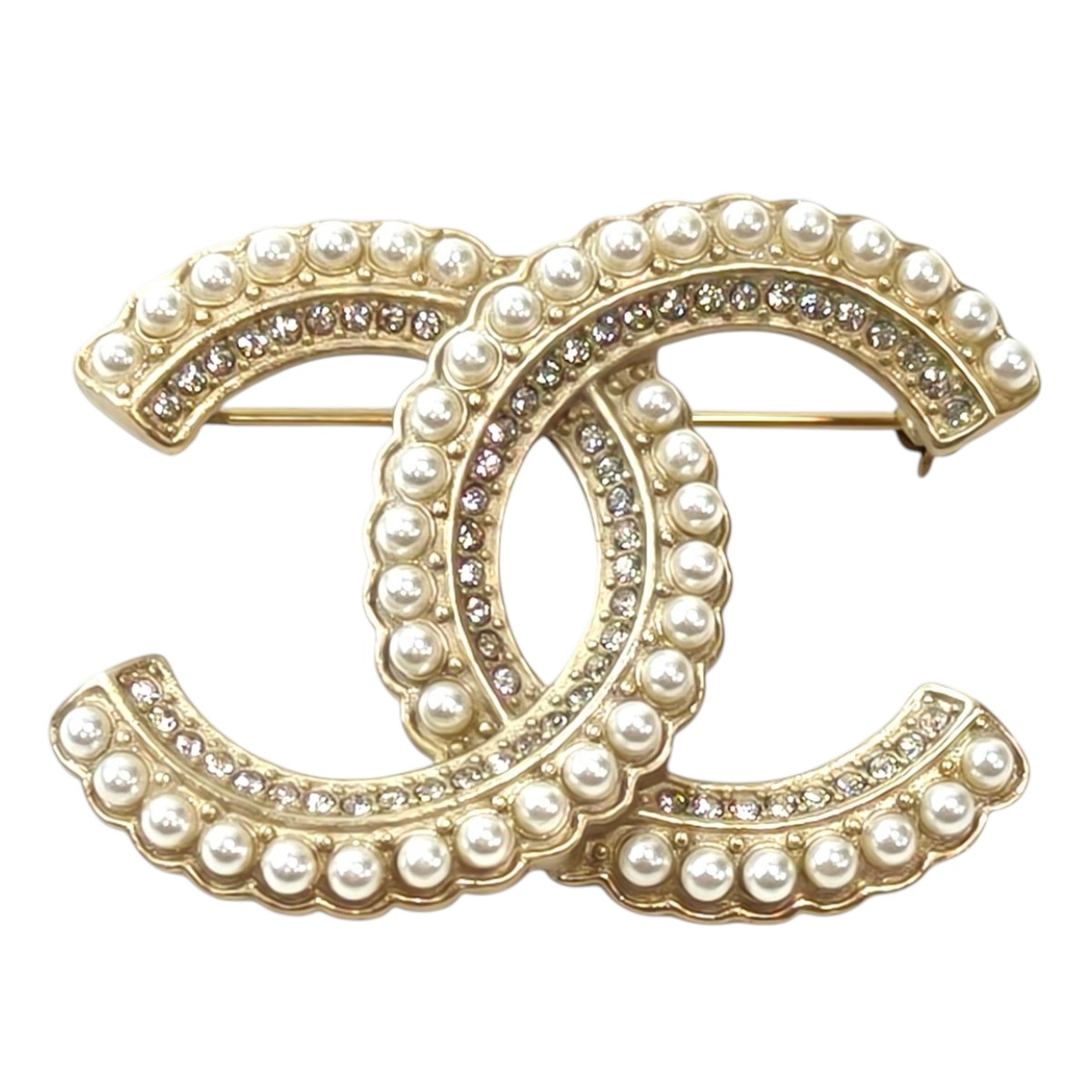CHANEL シャネル ココマーク パール×ラインストーン コメ有L20V