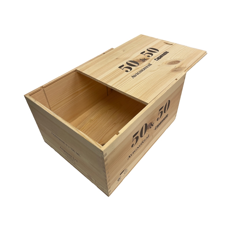 ワイン 木箱 6本箱 蓋付き 仕切なし アウトレット | イタリアワイン