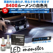 ☆単☆【即納】LED MONSTER L8400 ホワイト LEDフォグランプキット バルブ規格：H8/H11/H16共通・HB4 「おすすめ商品」|FOG|規格別