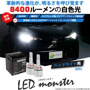 ☆単☆【即納】LED MONSTER L8400 ホワイト LEDヘッドライトキット バルブ規格：HIR2|LEDハイビーム