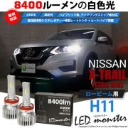 【即納】ニッサン エクストレイル［T32系 後期モデル］対応 ロービーム用 H11 LED MONSTER L8400 ホワイト LEDロービームキット バルブ規格：H11(H8/H11/H16共通)