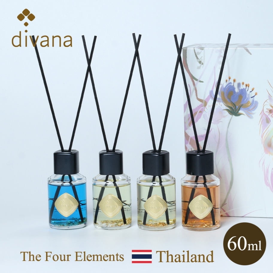 divana リードディフューザー 芳香剤 フレグランス 四大元素シリーズ 60ml 正規取扱店 タイ バンコク スパ 天然植物由来 アロマ