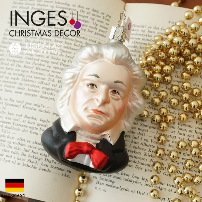 クリスマスツリー 飾り ガラス製 オーナメント INGE-GLAS MANUFAKTUR インゲ・グラス ベートーベン ベートーヴェン 11cm（10073S017）